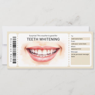 Invitación Certificado de regalo para blanqueamiento dental,