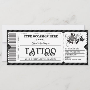 Invitación Certificado de Regalo Personalizable para Tatuaje
