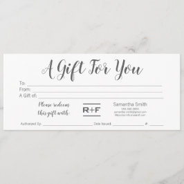 Invitación Certificado de regalo R+F