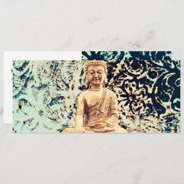 Invitación Certificado de regalo Zen elegante de Buddha Sitti (Anverso / Reverso)
