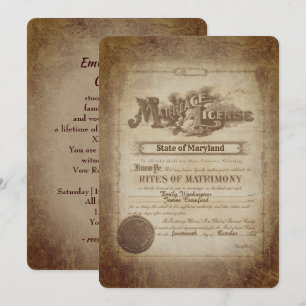 Invitación Certificado de Renovación de Votos de Boda Vintage