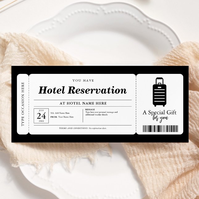 Invitación Certificado de Vale de Estadía de Reserva de Hotel (Subido por el creador)