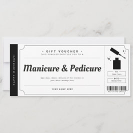 Invitación Certificado de Vale Regalo de Manicura Pedicura