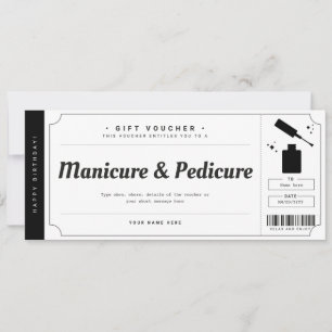 Invitación Certificado de Vale Regalo de Manicura Pedicura