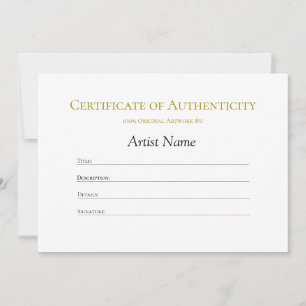 Invitación Certificado mínimo de autenticidad