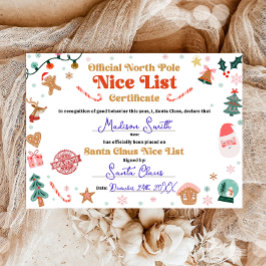 Invitación Certificado Oficial de la Lista de Buenos de Santa