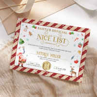 Certificado oficial de lista de Niza de Santa Navi