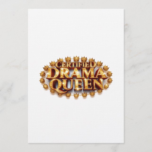 Invitación Certified Drama Queen (Anverso)