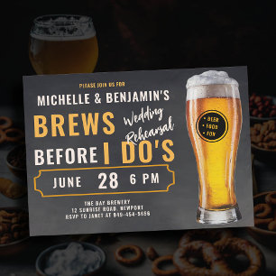 Invitación Cervecería I Dos Boda Ensayo Chalk