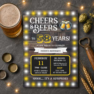 Invitación Cervecería Surprise celebra 58 años con Cheers y c