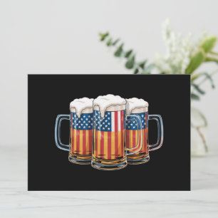 Invitación Cerveza bandera americana 4 de julio Merica bebien