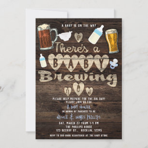 Invitación Cerveza Blue Baby Brewing Beer Daddy to Be Baby Sh