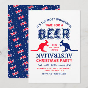 Invitación Cerveza Canguro, Fiesta de Navidad con la Bandera