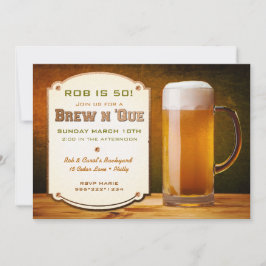 Invitación Cerveza Cuero Remaches Brew N 'Que