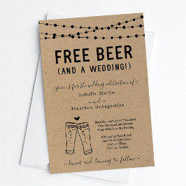 Invitación Cerveza gratis y un Boda