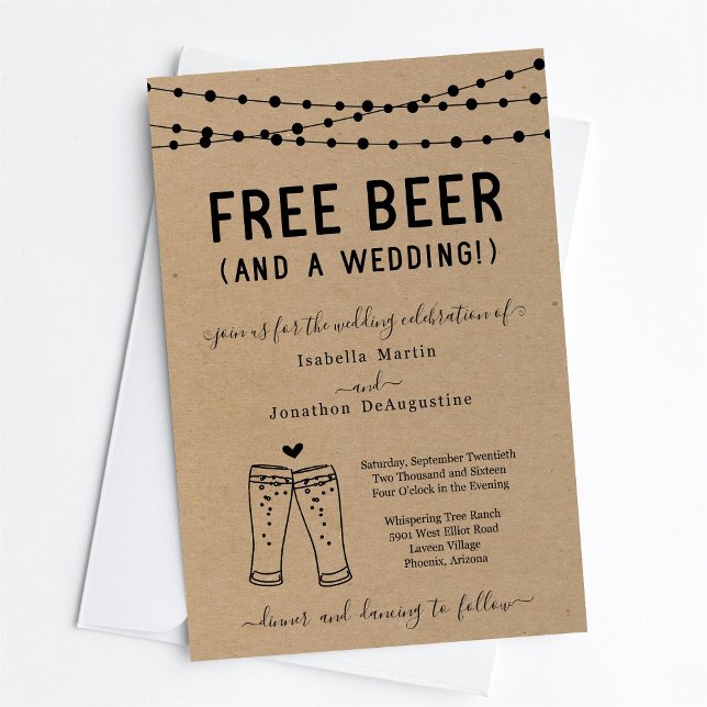 Invitación Cerveza gratis y un Boda (Subido por el creador)