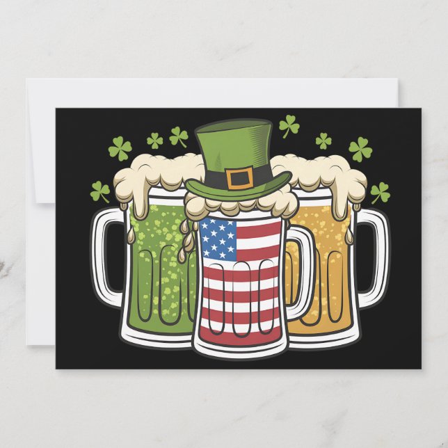 Invitación Cerveza irlandesa Estados Unidos Bandera estadouni (Anverso)