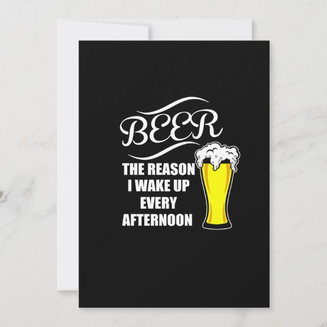 Invitación cerveza la razón por la que me despierto todas las (Anverso)