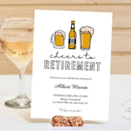 Invitación Cerveza Moderna para Brindar en Fiesta de Jubilaci