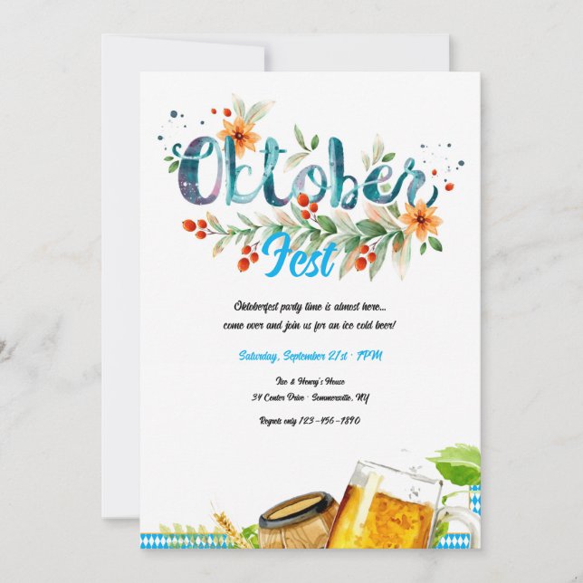 Invitación Cerveza Oktoberfest (Anverso)