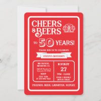 Cerveza Pub Cumpleaños Cheers y Cervezas por 50 Añ