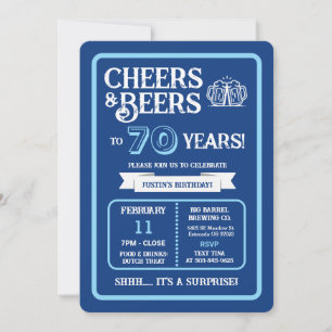 Invitación Cerveza Sorpresa Brinda y Cervezas por 70 Años
