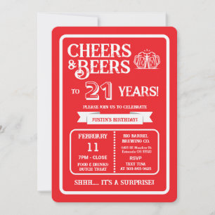Invitación Cerveza Surprise Brinda y Cervezas por 21 Años