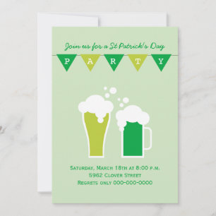 Invitación Cerveza verde St Patrick's Day Fiesta