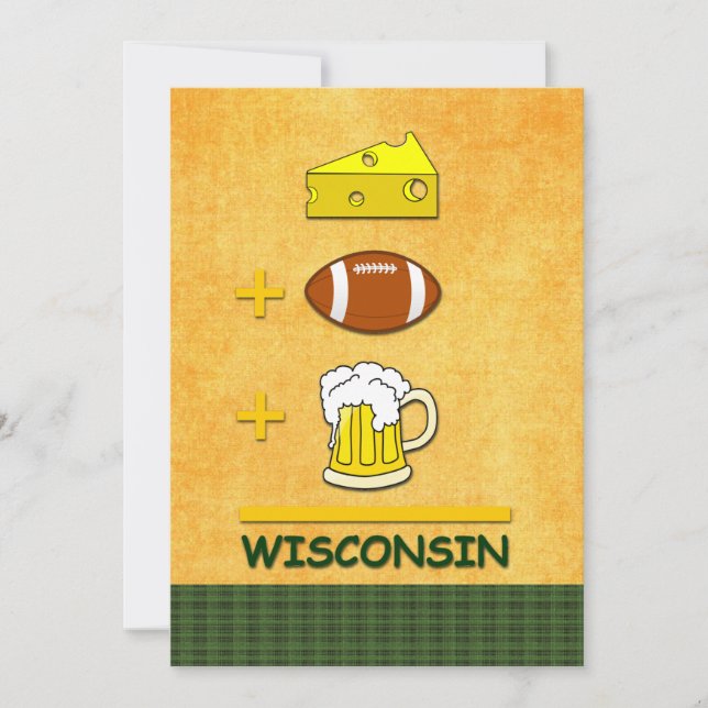 Invitación Cerveza Wisconsin del fútbol del queso (Anverso)