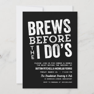 Invitación Cervezas antes de la cena de ensayo de la boda en 