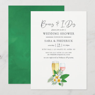 Invitación Cervezas de Acuarela Tropical Antes de la Boda