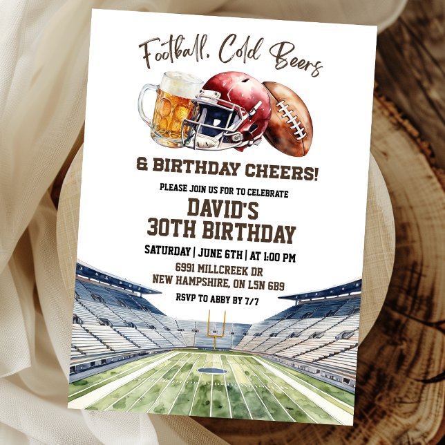 Invitación Cervezas de Fútbol Cumpleaños Aclamaciones (Subido por el creador)