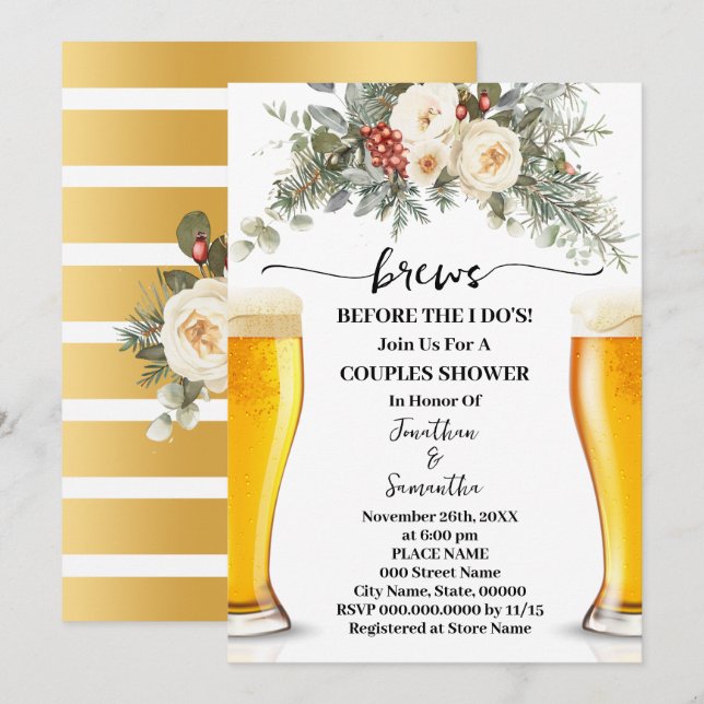 Invitación Cervezas de Invierno Antes de que Me Case Regalo p (Anverso / Reverso)
