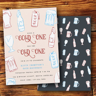 Invitación Cervezas Dibujo Caprichoso Hecho a Mano Cumpleaños