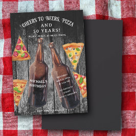 Invitación Cervezas Pizza Cheers 50 cumpleaños de Cerveza Fie