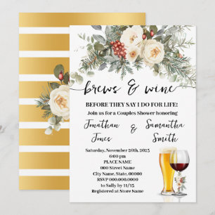Invitación Cervezas y Vino Antes de Hacer la Ducha de Parejas