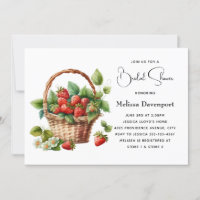 Cesta cutánea llena de fresas ducha de novias