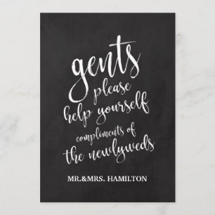 Invitación Cesta de baño para caballeros Señal de pizarra ase