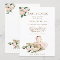 Cesta de bebé recién nacido Baby Shower rosa flora