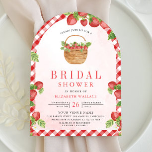 Invitación Cesta de fresa Berry Sweet Arch Bridal Shower