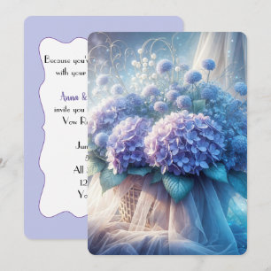 Invitación Cesta De Hidrangea Para Renovación De Votos Bodas