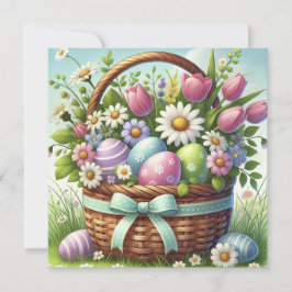 Invitación Cesta de Huevos de Pascua