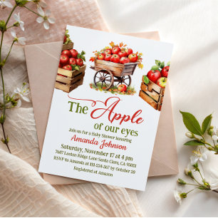 Invitación Cesta de Mercado de Otoño "La Niña de mis Ojos" Ba