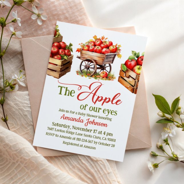 Invitación Cesta de Mercado de Otoño "La Niña de mis Ojos" Ba (Subido por el creador)