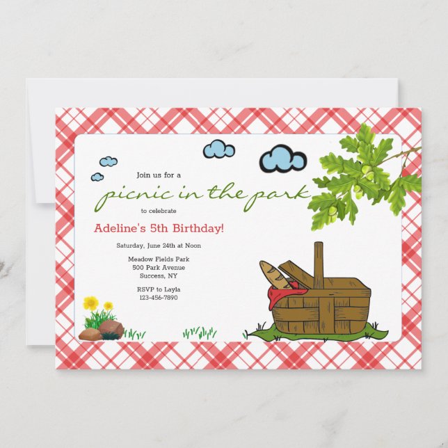 Invitación Cesta de Picnic (Anverso)