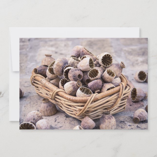 Invitación Cesta de semillas de amapola secadas de la vaina (Anverso)