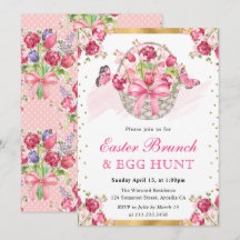 Cesta Floral Rosa y Mariposas Brunch de Pascua