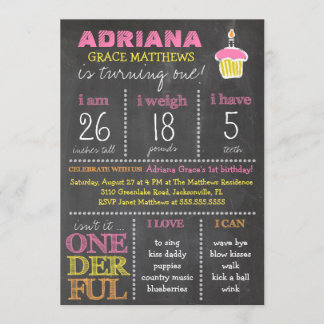 Invitación CG Un Maravilloso Primer Cartel de Cumpleaños