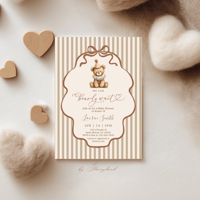Invitación Chá de Bebé Oso Neutro en Género (Subido por el creador)