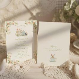 Invitación Chá de conejito de primavera con la futura mamá